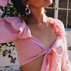 Stone Cold Fox Tenny Crop- Pink Dot 0 SOLD OUT